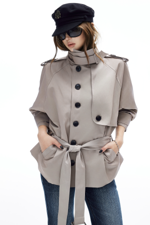 IAMXIAA Belted Short Trench Coat
