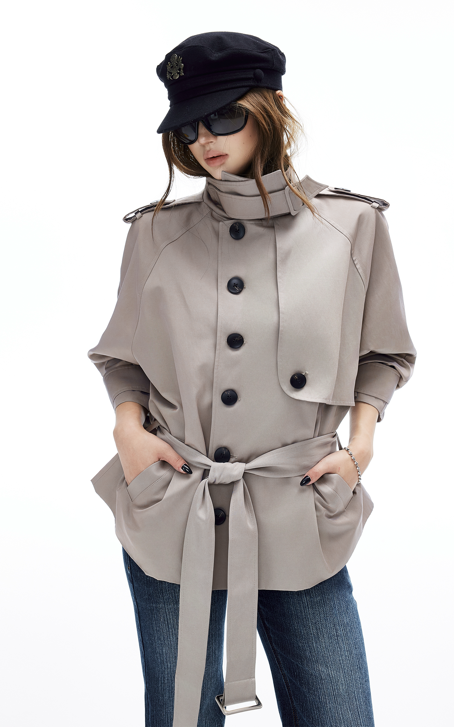IAMXIAA Belted Short Trench Coat IAMXIAA Belted Short Trench Coat