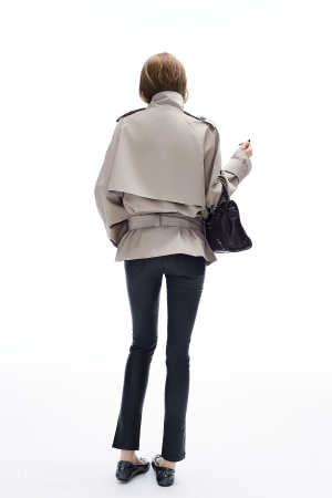 IAMXIAA Belted Short Trench Coat