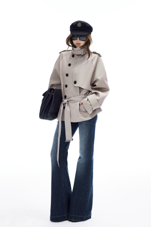 IAMXIAA Belted Short Trench Coat