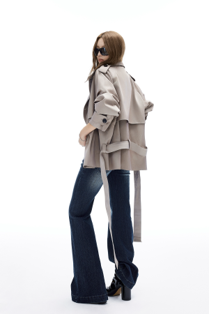 IAMXIAA Belted Short Trench Coat
