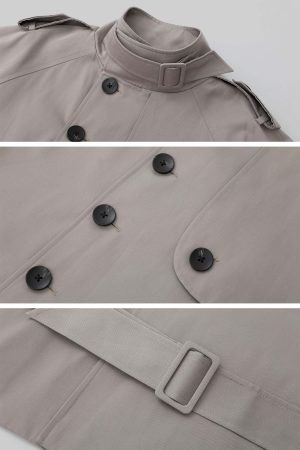 IAMXIAA Belted Short Trench Coat