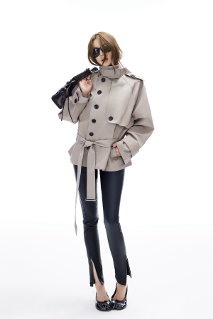 IAMXIAA Belted Short Trench Coat