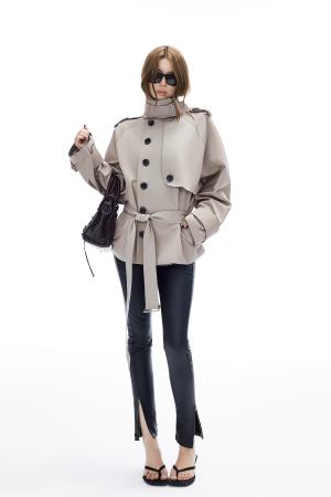 IAMXIAA Belted Short Trench Coat