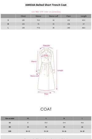 IAMXIAA Belted Short Trench Coat