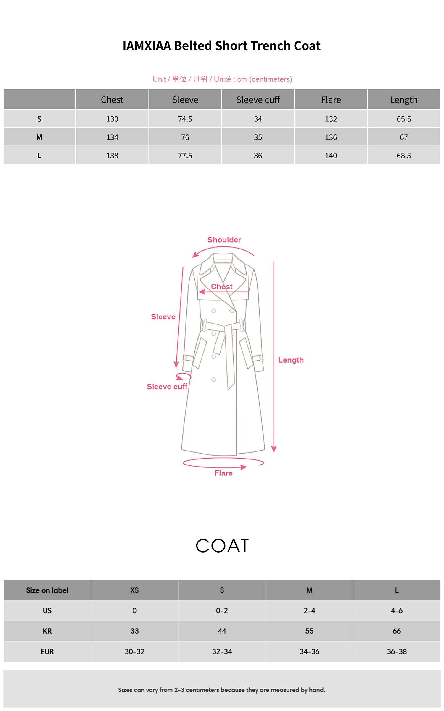 IAMXIAA Belted Short Trench Coat IAMXIAA Belted Short Trench Coat