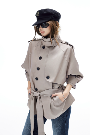 IAMXIAA Belted Short Trench Coat