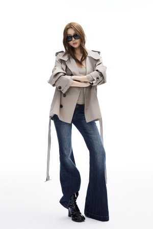 IAMXIAA Belted Short Trench Coat