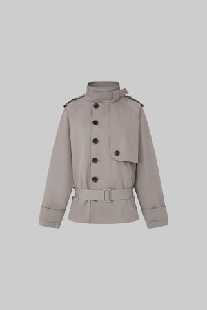 IAMXIAA Belted Short Trench Coat