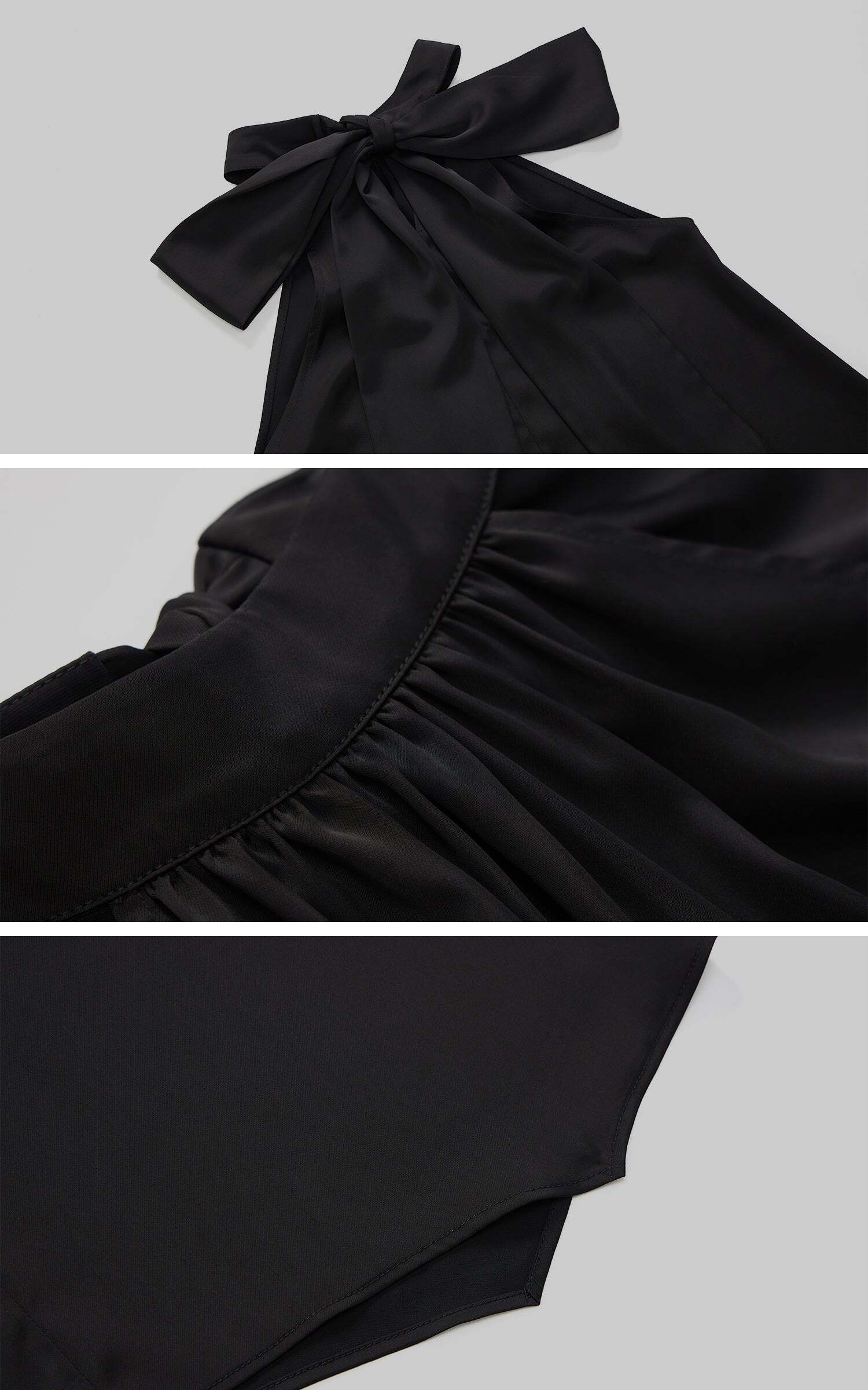 IAMXIAA Chiffon Halter Top with Bow Backless Detail IAMXIAA Chiffon Halter Top with Bow Backless Detail