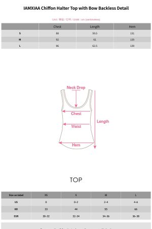 IAMXIAA Chiffon Halter Top with Bow Backless Detail