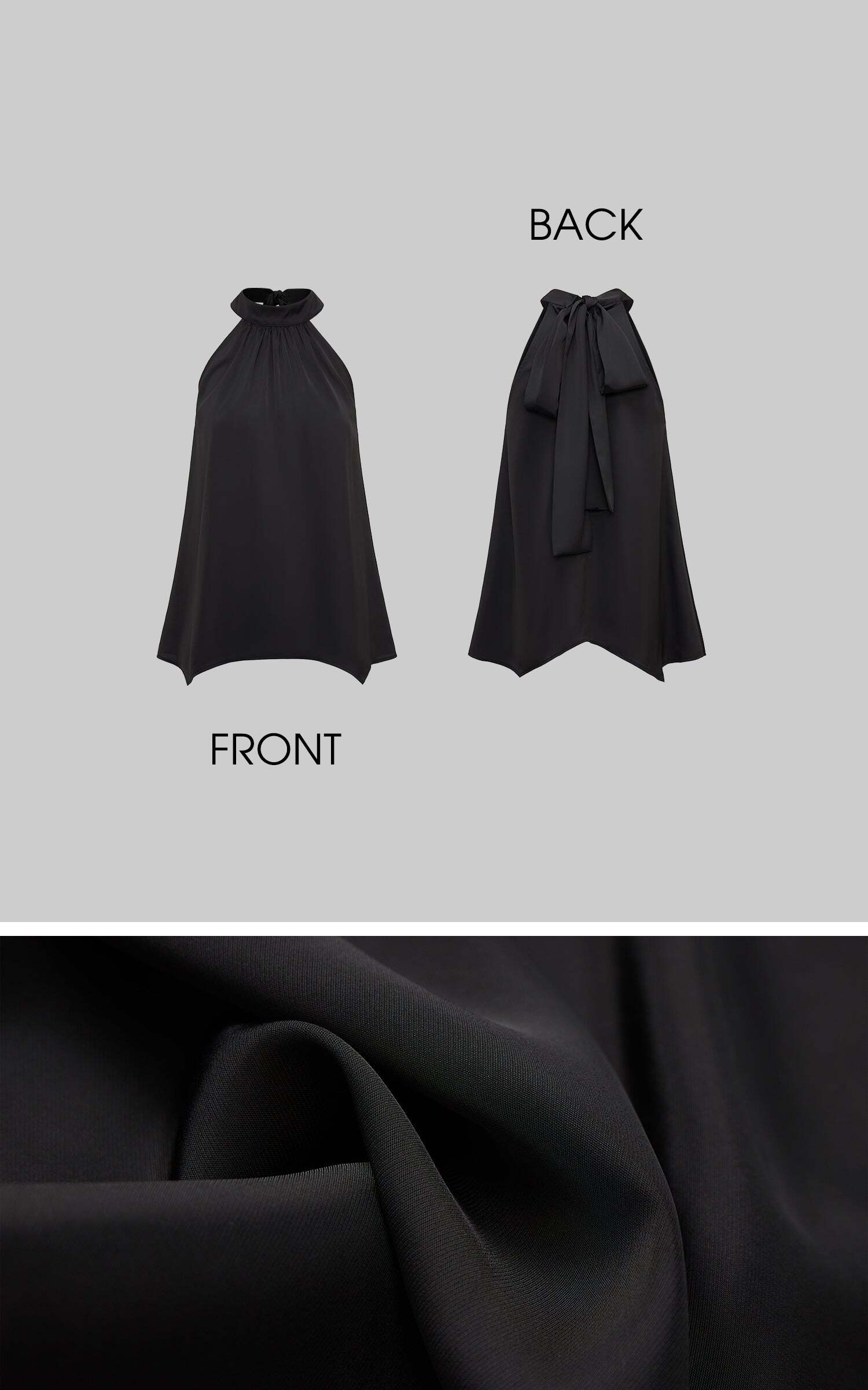 IAMXIAA Chiffon Halter Top with Bow Backless Detail IAMXIAA Chiffon Halter Top with Bow Backless Detail