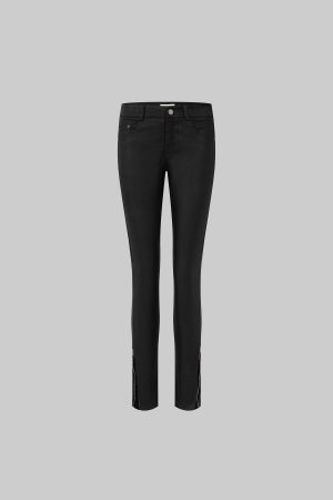 IAMXIAA Coated Skinny Leather Pants High Shine Slim Fit Trousers