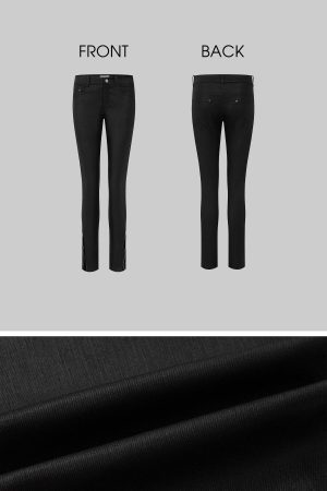 IAMXIAA Coated Skinny Leather Pants High Shine Slim Fit Trousers
