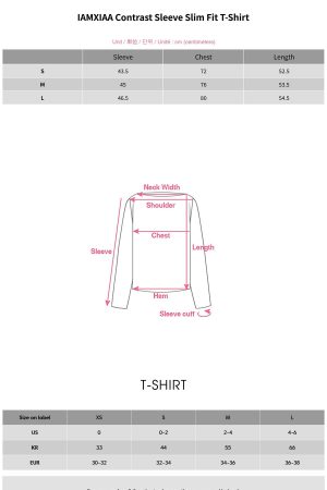 IAMXIAA Contrast Sleeve Slim Fit T-Shirt
