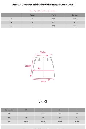 IAMXIAA Corduroy Mini Skirt with Vintage Button Detail