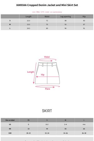 IAMXIAA Cropped Denim Jacket and Mini Skirt Set
