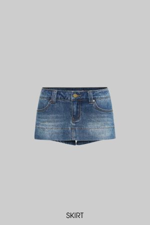 IAMXIAA Cropped Denim Jacket and Mini Skirt Set