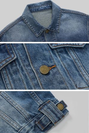 IAMXIAA Cropped Denim Jacket and Mini Skirt Set