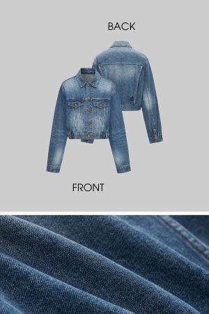 IAMXIAA Cropped Denim Jacket and Mini Skirt Set