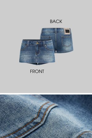 IAMXIAA Cropped Denim Jacket and Mini Skirt Set