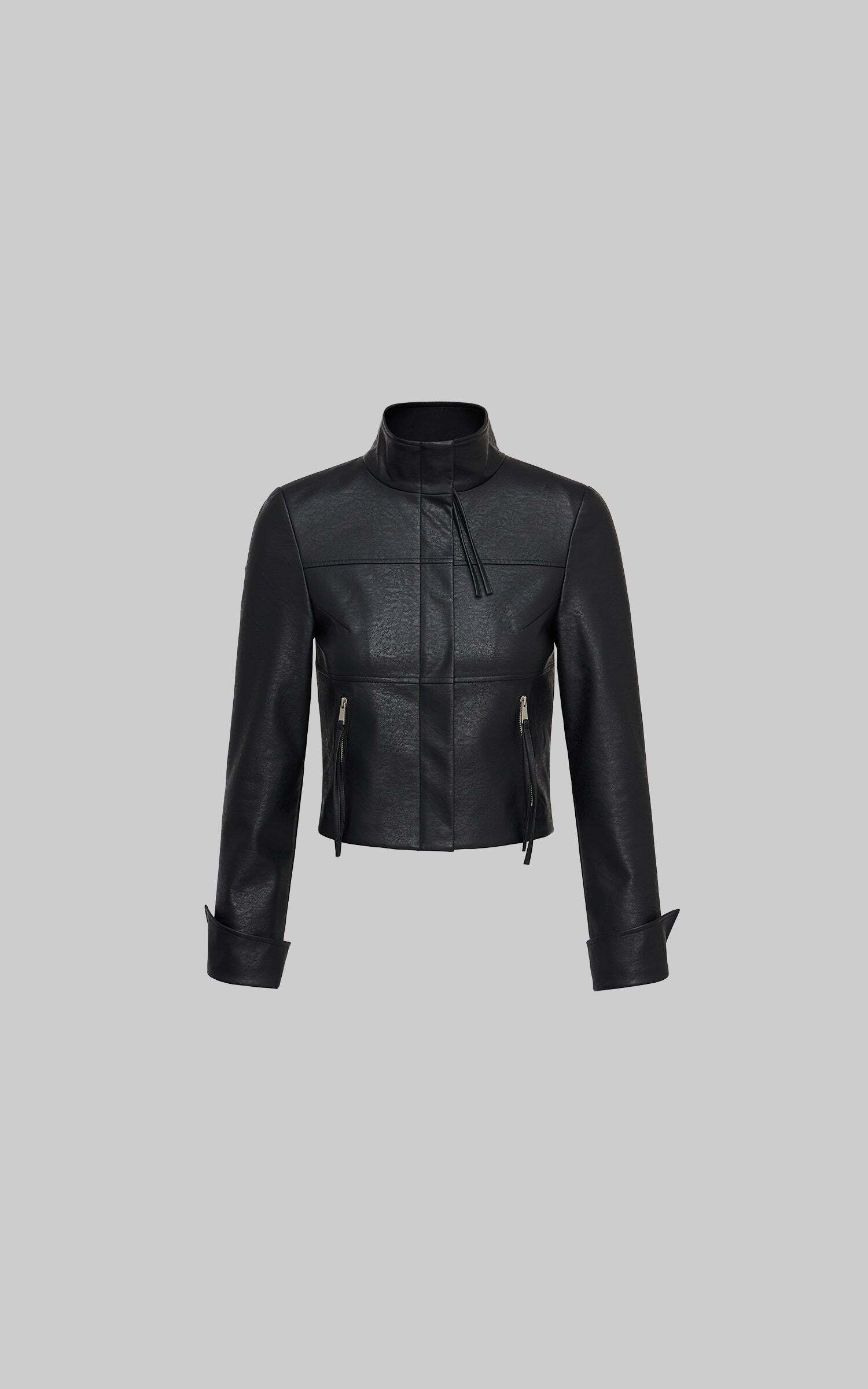 IAMXIAA Cropped Faux Leather Jacket with Zip Detail IAMXIAA Cropped Faux Leather Jacket with Zip Detail