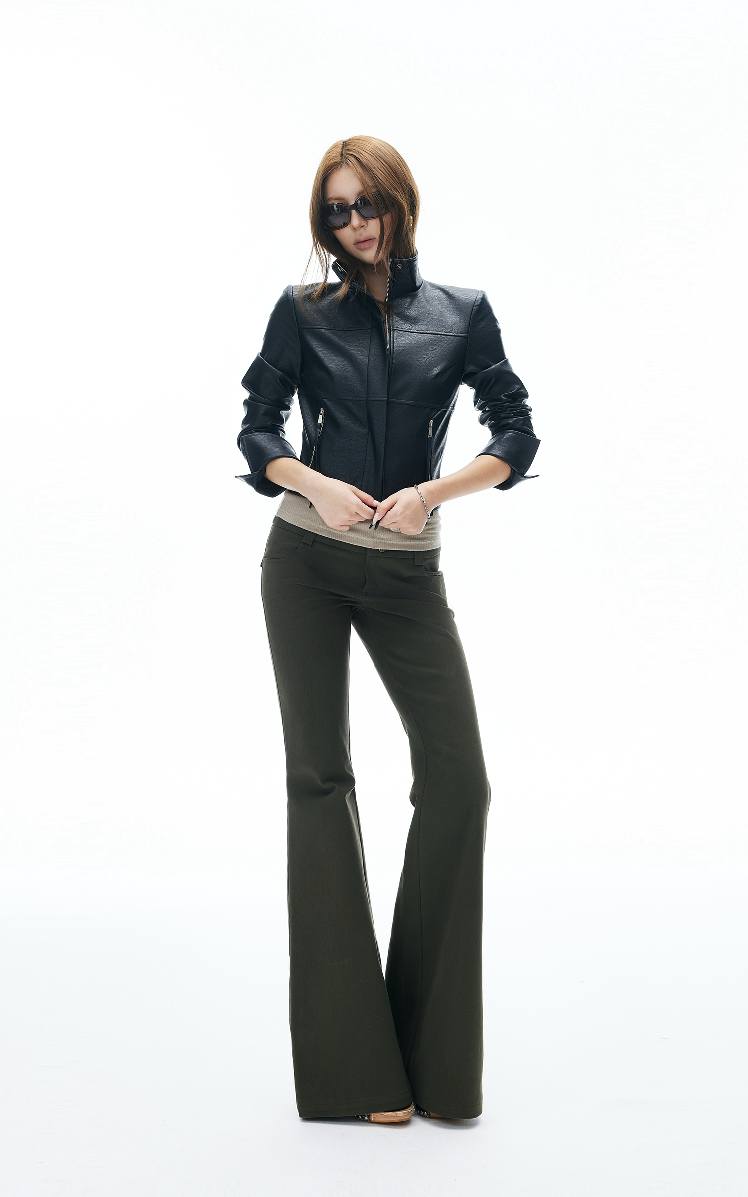 IAMXIAA Cropped Faux Leather Jacket with Zip Detail IAMXIAA Cropped Faux Leather Jacket with Zip Detail