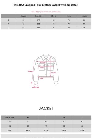 IAMXIAA Cropped Faux Leather Jacket with Zip Detail