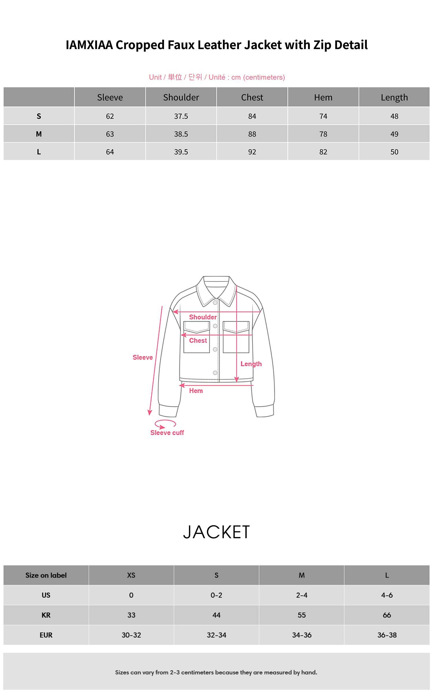 IAMXIAA Cropped Faux Leather Jacket with Zip Detail IAMXIAA Cropped Faux Leather Jacket with Zip Detail