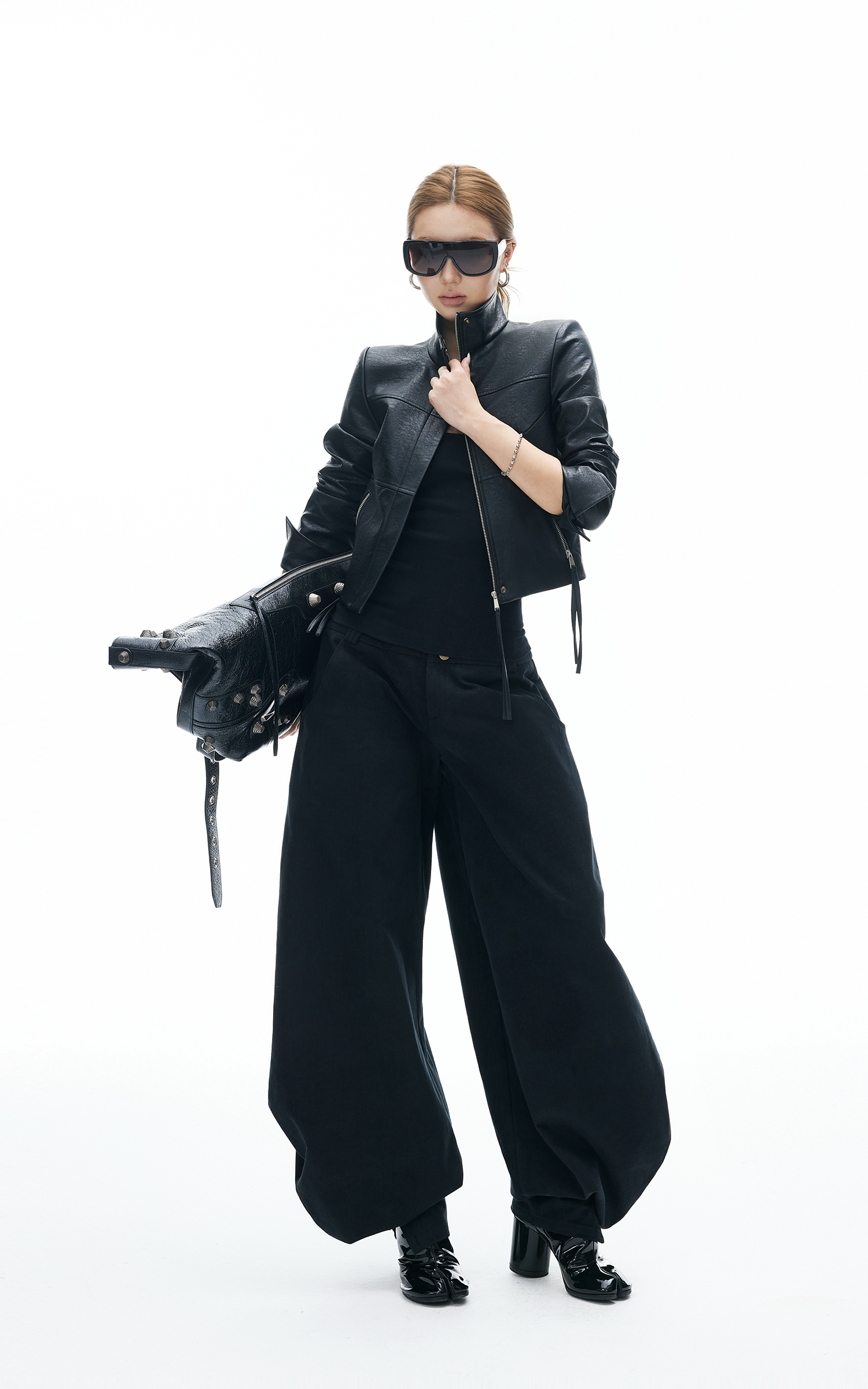 IAMXIAA Cropped Faux Leather Jacket with Zip Detail IAMXIAA Cropped Faux Leather Jacket with Zip Detail