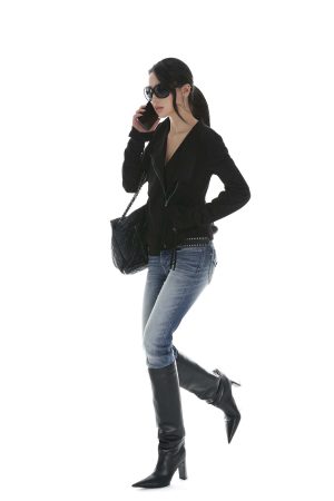 IAMXIAA Cropped Moto Jacket with Asymmetric Zip