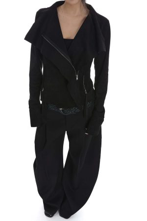 IAMXIAA Cropped Moto Jacket with Asymmetric Zip