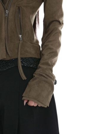 IAMXIAA Cropped Moto Jacket with Asymmetric Zip