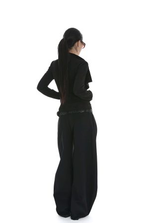 IAMXIAA Cropped Moto Jacket with Asymmetric Zip