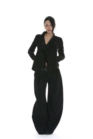 IAMXIAA Cropped Moto Jacket with Asymmetric Zip