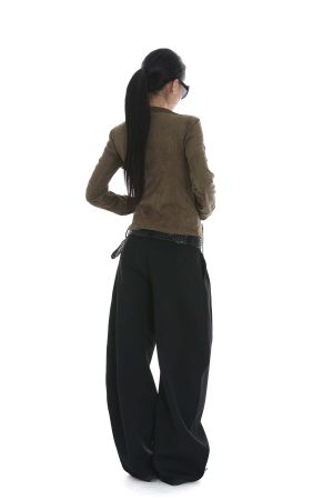 IAMXIAA Cropped Moto Jacket with Asymmetric Zip