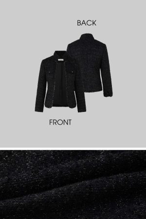 IAMXIAA Cropped Tweed Jacket with Shimmer Finish