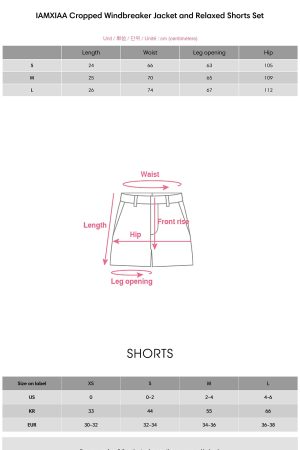 IAMXIAA Cropped Windbreaker Jacket and Relaxed Shorts Set