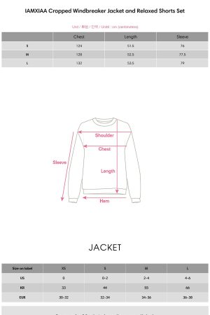 IAMXIAA Cropped Windbreaker Jacket and Relaxed Shorts Set