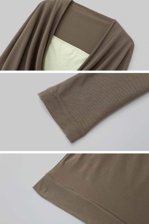 IAMXIAA Draped Deep V Long Sleeve Top