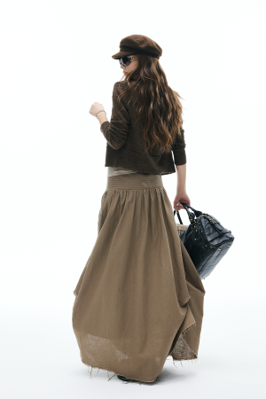 IAMXIAA Draped Waist Maxi Skirt