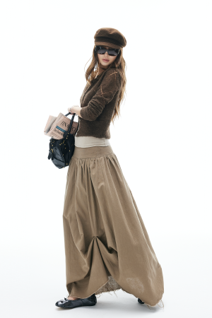 IAMXIAA Draped Waist Maxi Skirt