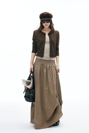 IAMXIAA Draped Waist Maxi Skirt