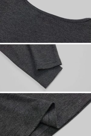 IAMXIAA Knit Long Sleeve Top with Square Neckline