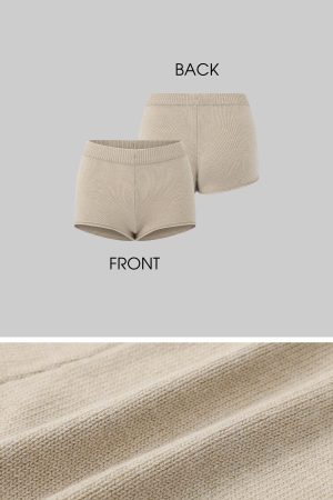 IAMXIAA Knit Top and Shorts Set with Button Detail