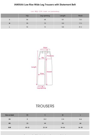 IAMXIAA Low Rise Wide Leg Trousers with Statement Belt