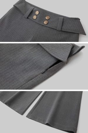 IAMXIAA Low Rise Wide Leg Trousers with Statement Belt