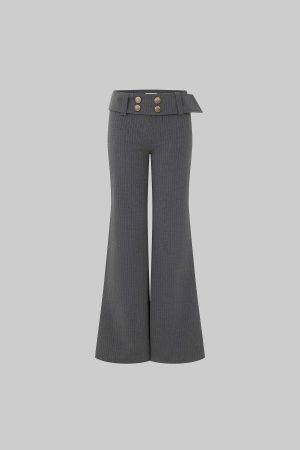 IAMXIAA Low Rise Wide Leg Trousers with Statement Belt