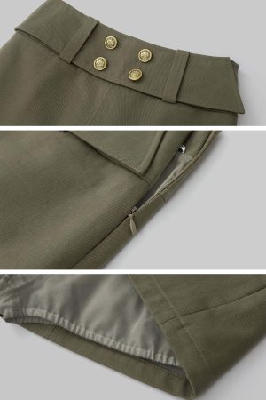 IAMXIAA Military Buttoned Mini Skirt