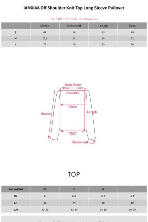 IAMXIAA Off Shoulder Knit Top Long Sleeve Pullover